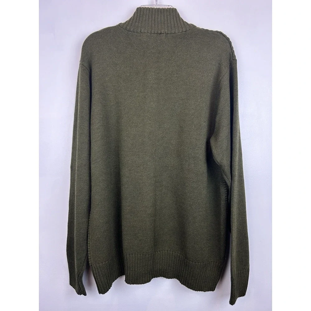 Oscar De La Renta Cardigan Sweater Mens L Button Front Green Academia Preppy